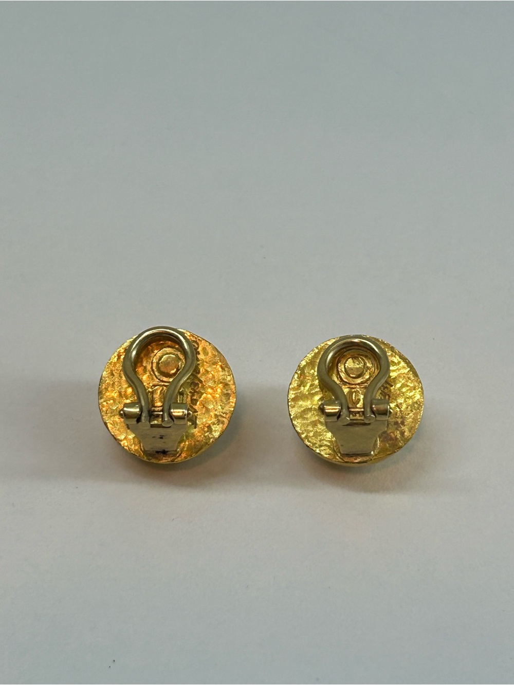 GURHAN 24K Solid Gold Hand-Hammered Dome Clip Earrings — 10.6g - Picture 3 of 11